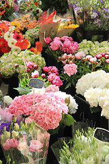 Image showing flowers at a market