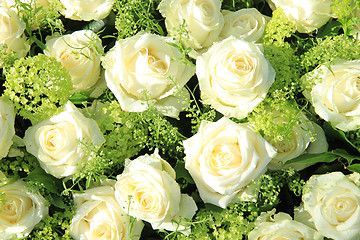 Image showing Wedding flowers: roses and green