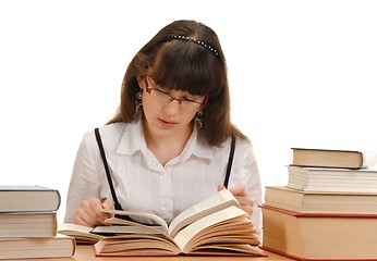 Image showing Girl Reading Books