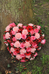 Image showing Heart shaped sympathy flowers