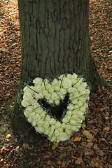 Image showing Heart shaped sympathy flowers