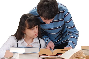 Image showing Boy And Girl Reading