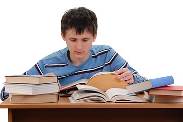 Image showing Schoolboy Reading Books