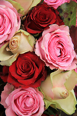 Image showing Wedding flowers in pink and red