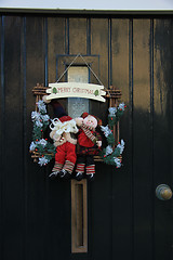 Image showing Merry Christmas decoration on front door