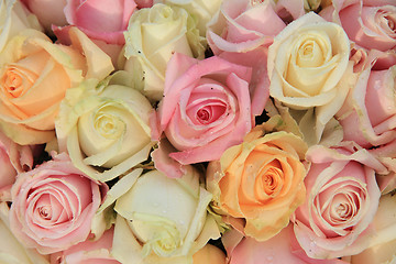 Image showing Pastel roses in a wedding arrangement