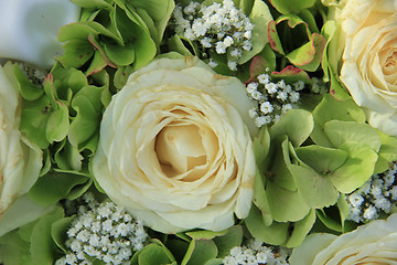 Image showing Hydrangea and roses bridal bouquet