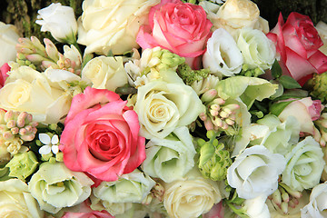 Image showing Pink and white bridal arrangement