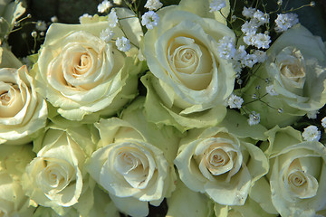 Image showing White roses in bridal bouquet