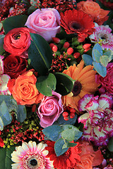 Image showing Bright colored wedding arrangement