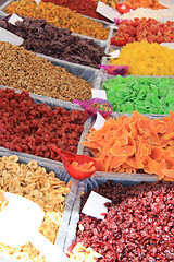 Image showing Candied fruit at a market stall