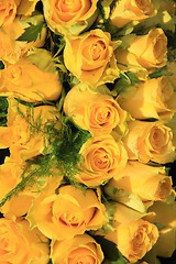 Image showing Yellow rose wedding arrangement