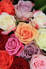 Image showing Mixed bridal roses