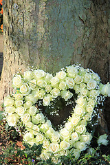 Image showing Heart shaped sympathy flowers