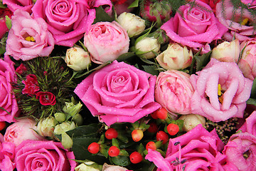 Image showing pink flower arrangement for a wedding