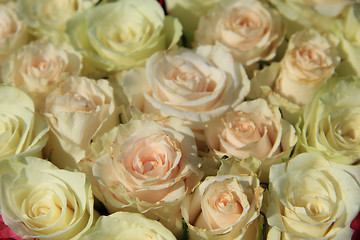 Image showing Roses in different shades of pink, bridal arrangement