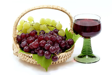 Image showing Grapes in a Basket