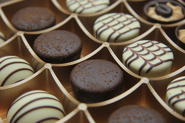 Image showing Chocolate candies in a box