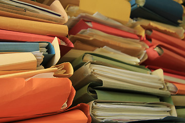 Image showing Stacked office files