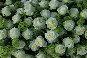 Image showing Wedding flowers: roses and green