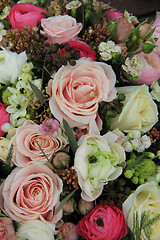 Image showing Pink and white bridal arrangement