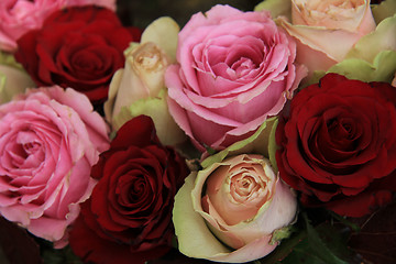 Image showing Wedding flowers in pink and red