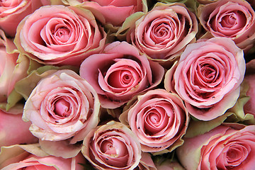 Image showing Pink roses in a wedding arrangement