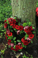 Image showing Heart shaped sympathy flowers