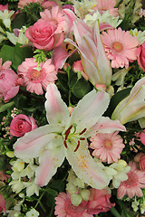 Image showing White and pink wedding flowers
