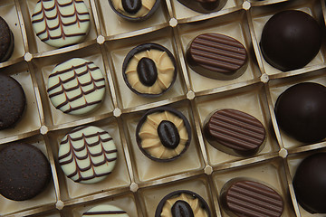 Image showing Chocolate candies in a box