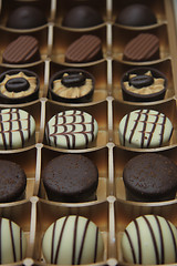 Image showing Chocolate candies in a box