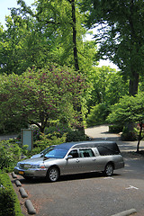 Image showing Silver grey hearse 