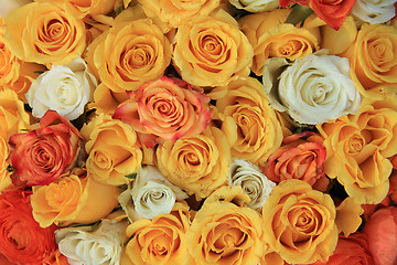 Image showing yellow and white rose wedding arrangement