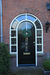 Image showing Front door with Christmas decorations