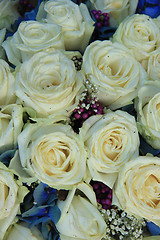 Image showing White and blue bridal arrangement
