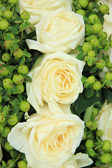 Image showing Wedding flowers: roses and green