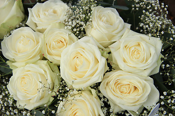 Image showing White roses in bridal bouquet
