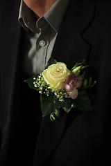 Image showing Groom wearing boutonniere