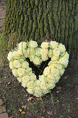 Image showing Heart shaped sympathy flowers