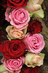 Image showing Wedding flowers in pink and red