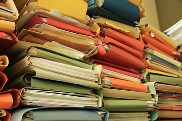 Image showing Stacked office files