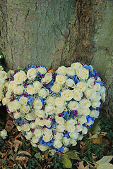 Image showing Heart shaped sympathy flowers