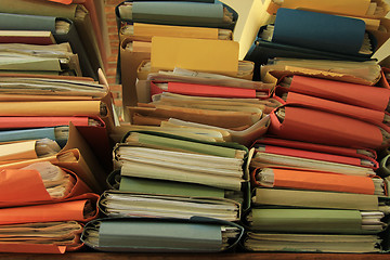 Image showing Stacked office files