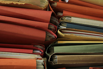 Image showing Stacked office files