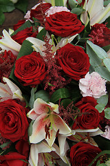 Image showing Lilies and roses in bridal flowers