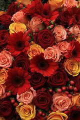 Image showing Mixed rose wedding flowers