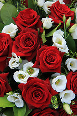 Image showing White and red wedding arrangement