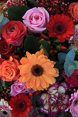 Image showing Bright colored wedding arrangement