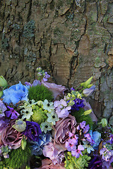 Image showing Blue and purple wedding arrangement