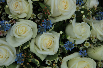 Image showing blue and white wedding flowers